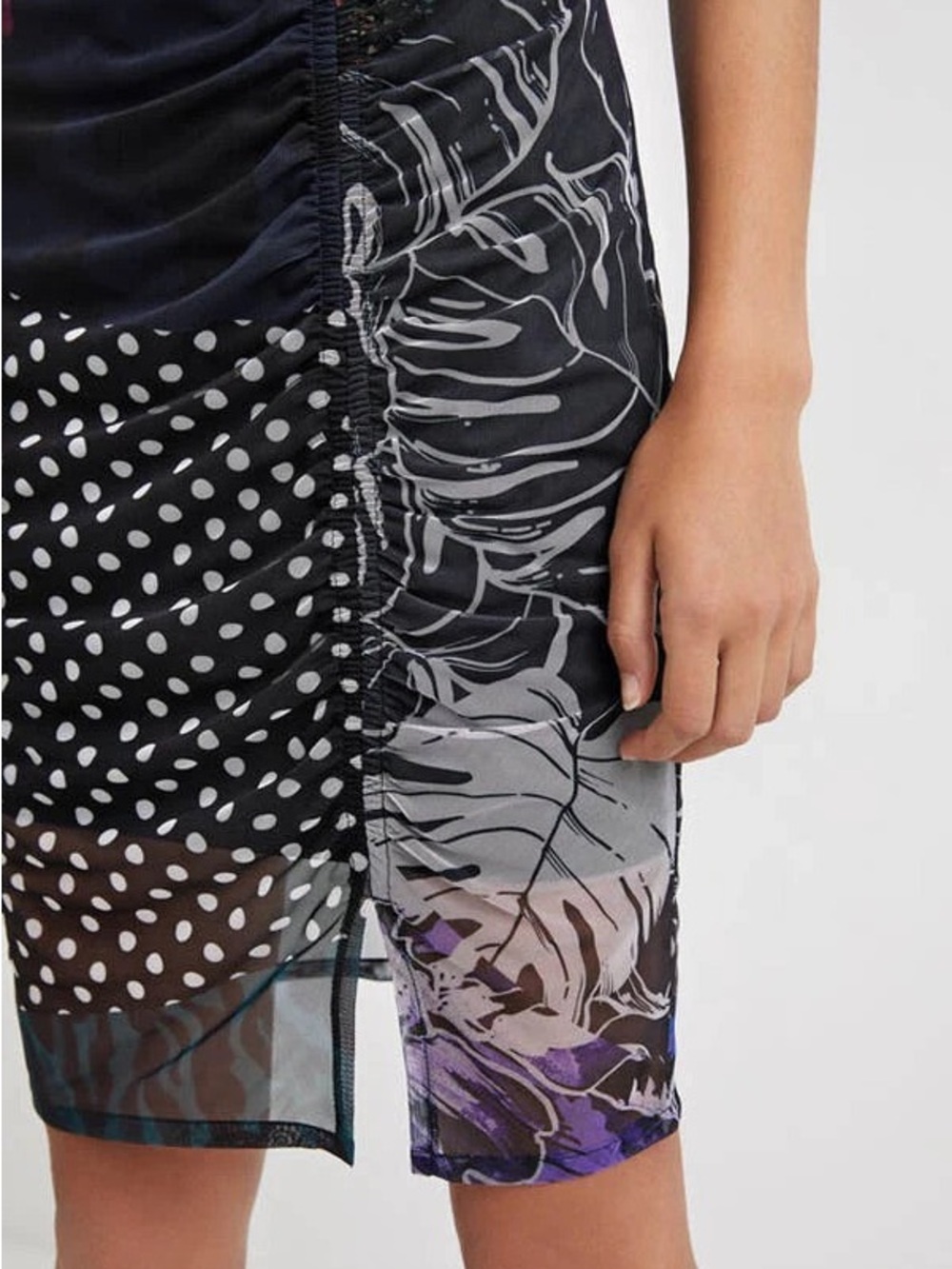 NWT Desigual Amber Mesh Mixed-Print Dress - Picture 7 of 10